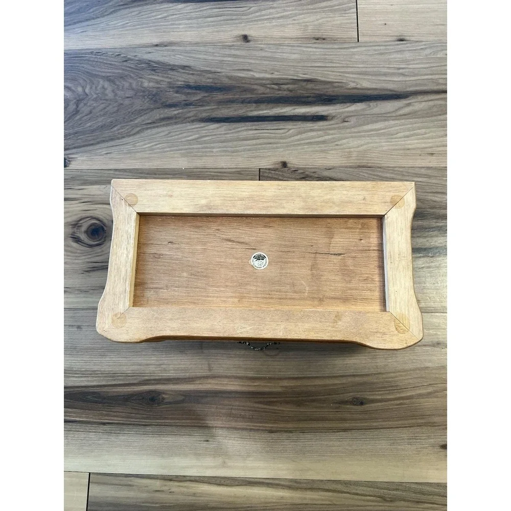 Vintage Tundra Imports Wood Valet Jewelry Box Cane Lid Drawer 13
